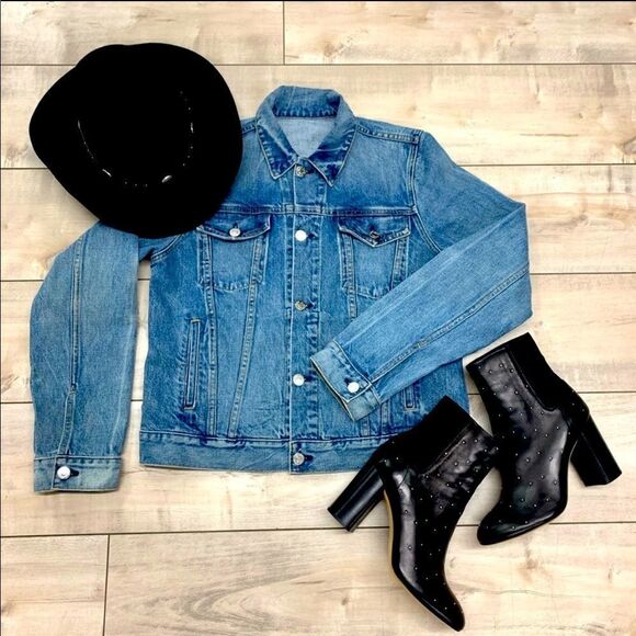 NWOT Helmut Lang Square Shoulder denim jac… - Picture 2 of 6